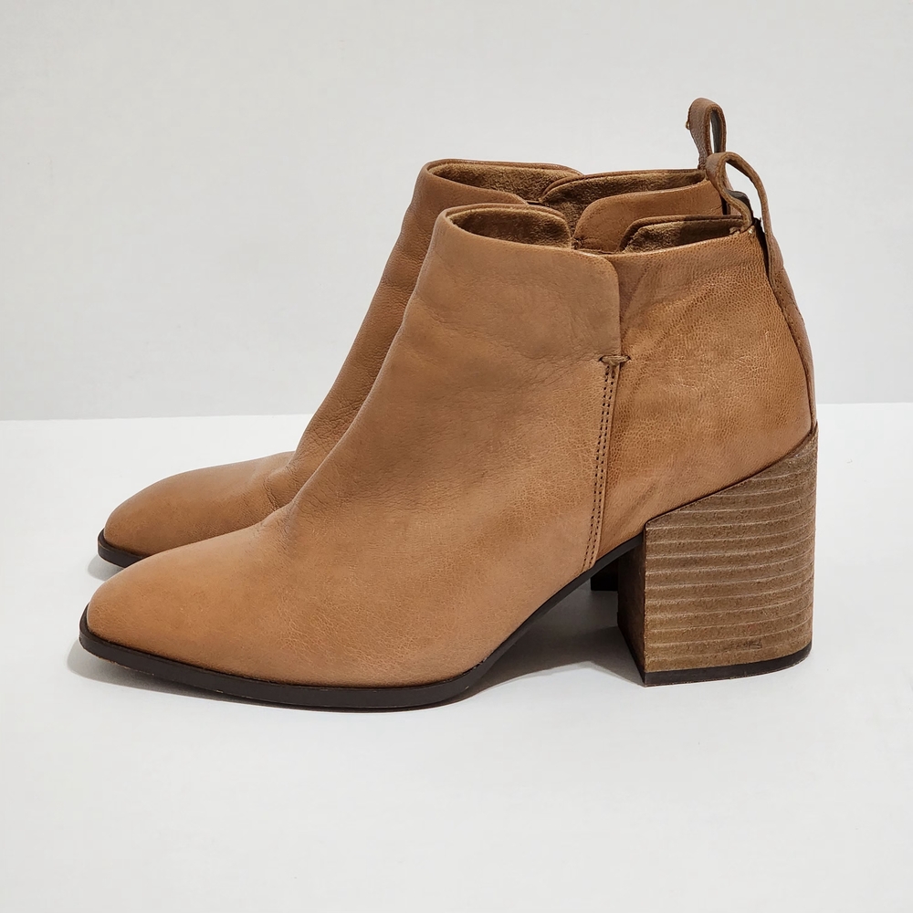 Vionic Lyssa Women's Heeled Boot Leather Brown Size 9 Comfortable Ankle Bootie